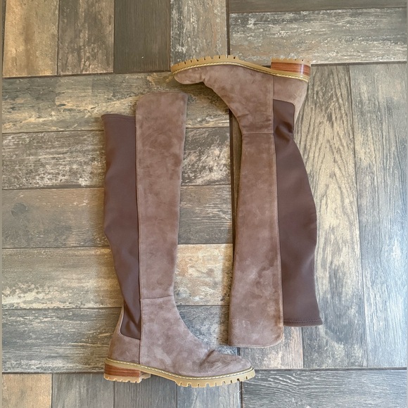 Stuart Weitzman Suede Leather Brown Boots Size 7.5 - Picture 1 of 5